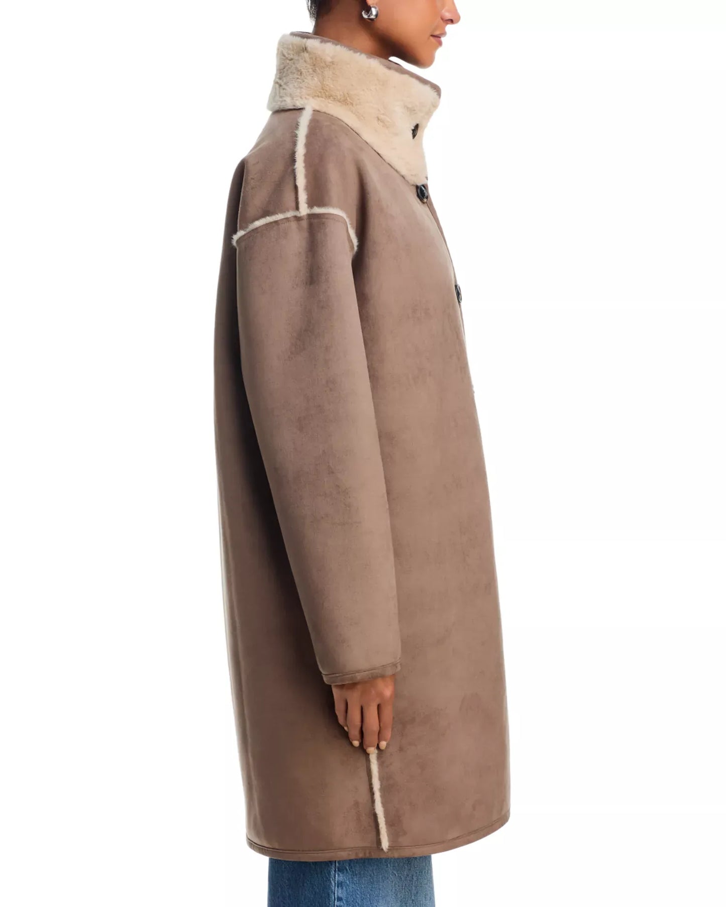 Velvet Coats & Jackets Velvet - Yves Suede fur coat in faded coco