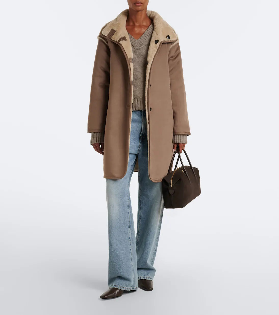 Velvet Coats & Jackets Velvet - Yves Suede fur coat in faded coco