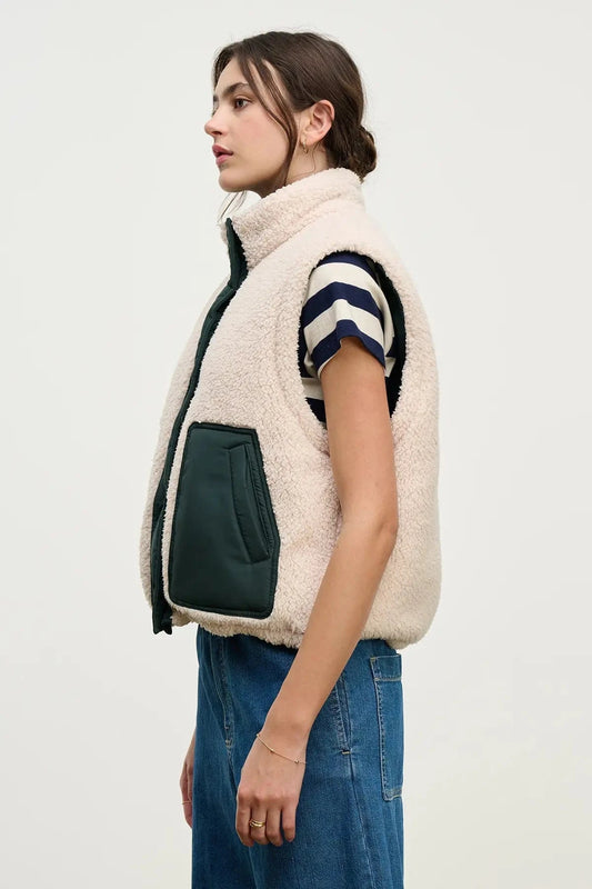 Velvet Jackets Velvet - Cathy Sherpa vest in Alpine