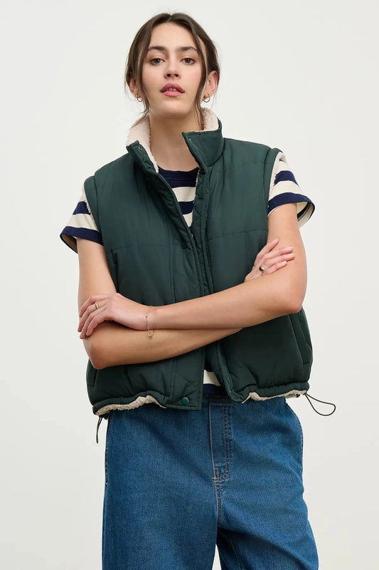 Velvet Jackets Velvet - Cathy Sherpa vest in Alpine