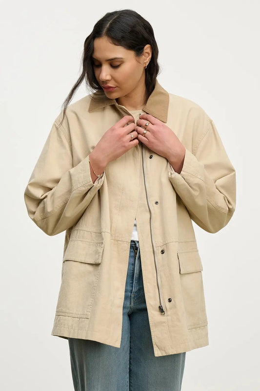 Velvet Jackets Velvet - Rosa Canvas Jacket in Sand