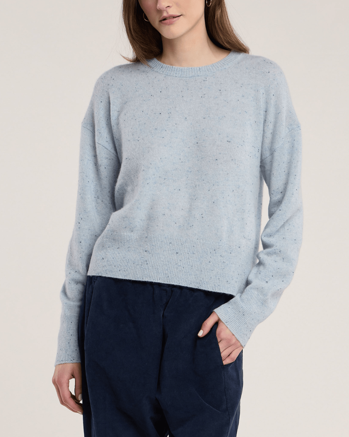 Velvet Knitwear Velvet - Alba Crewneck Sweater in Capri