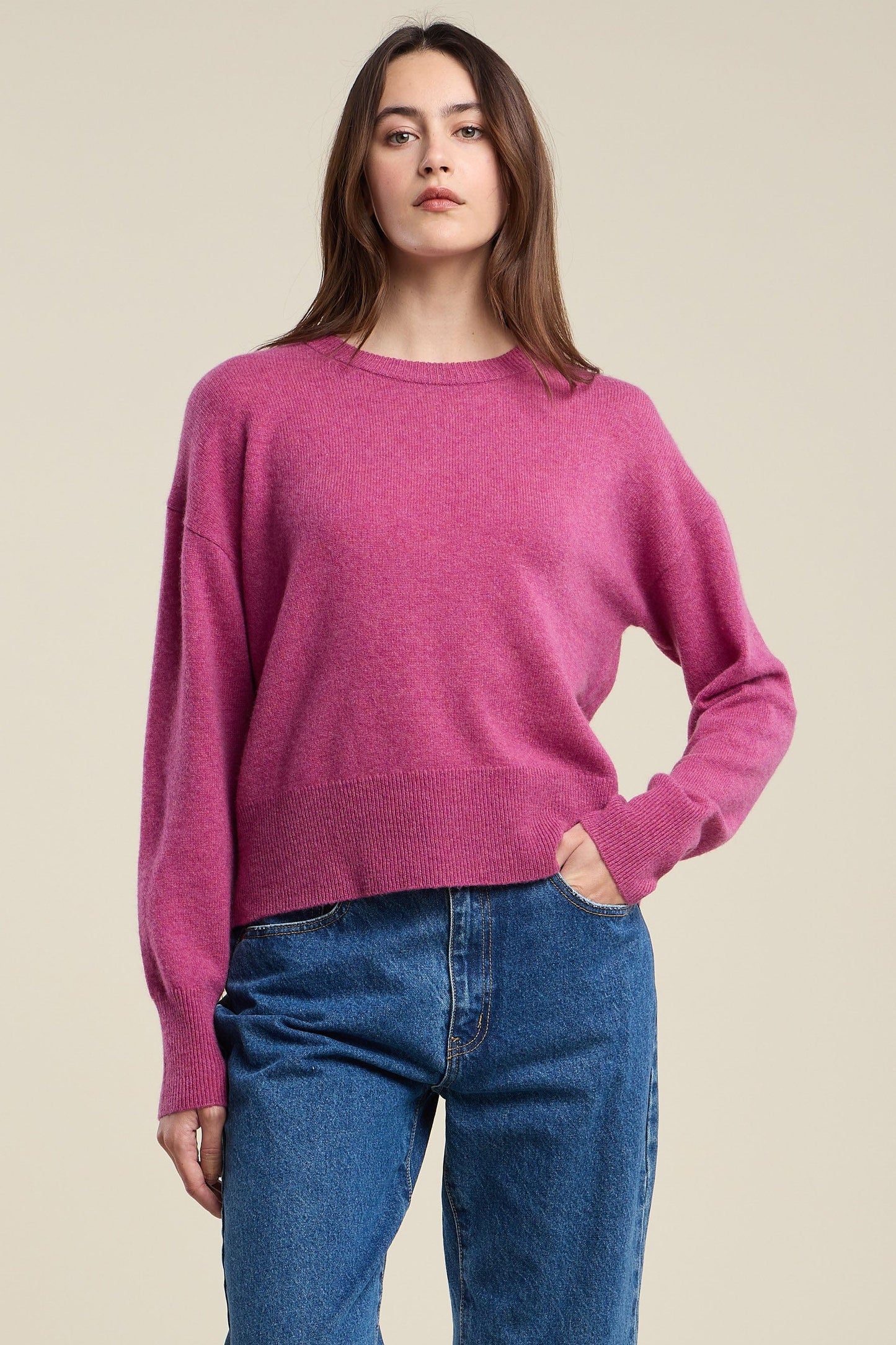 Velvet Knitwear Velvet - Alba Crewneck Sweater in Violet