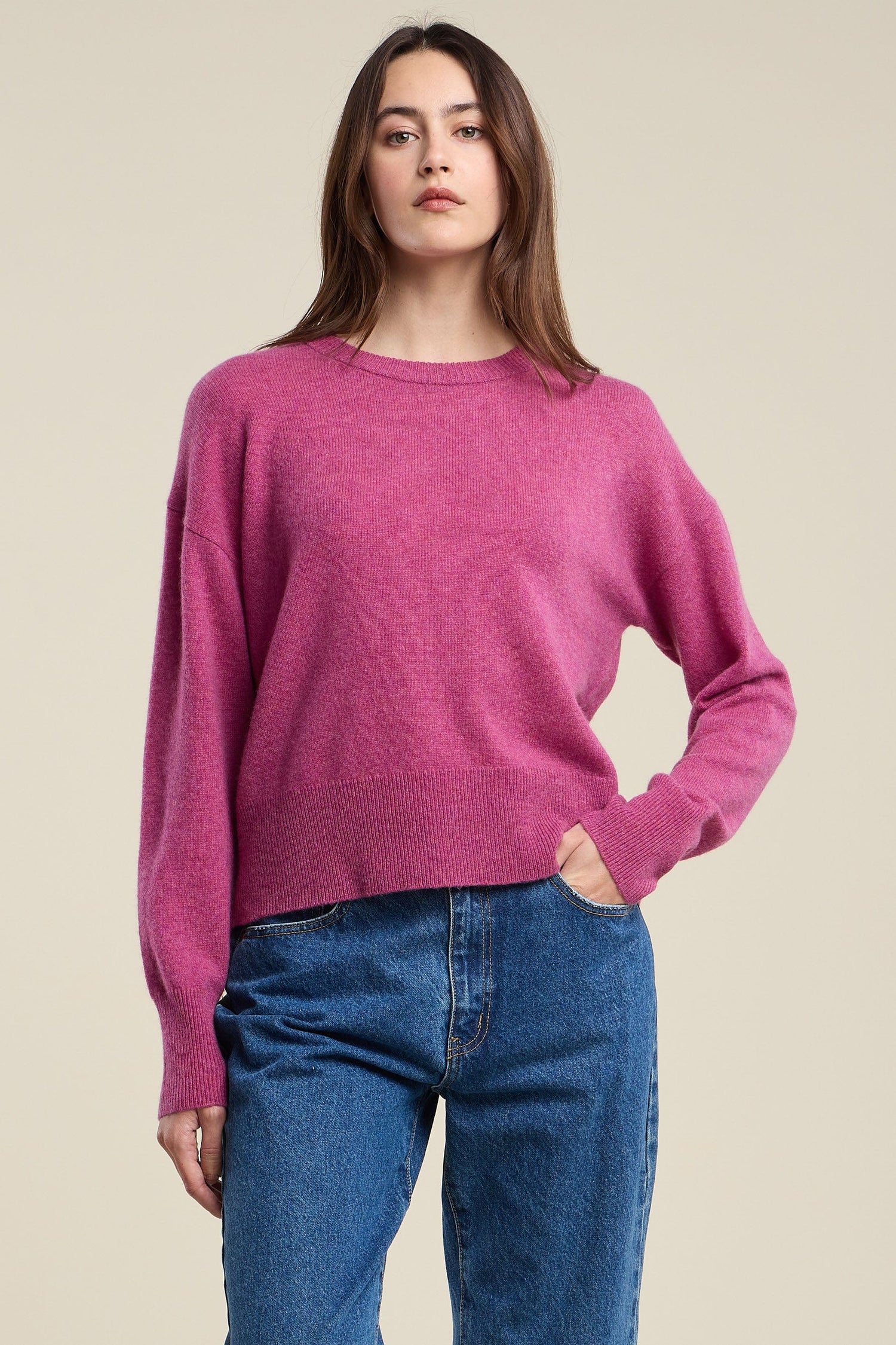 Velvet Knitwear Velvet - Alba Crewneck Sweater in Violet