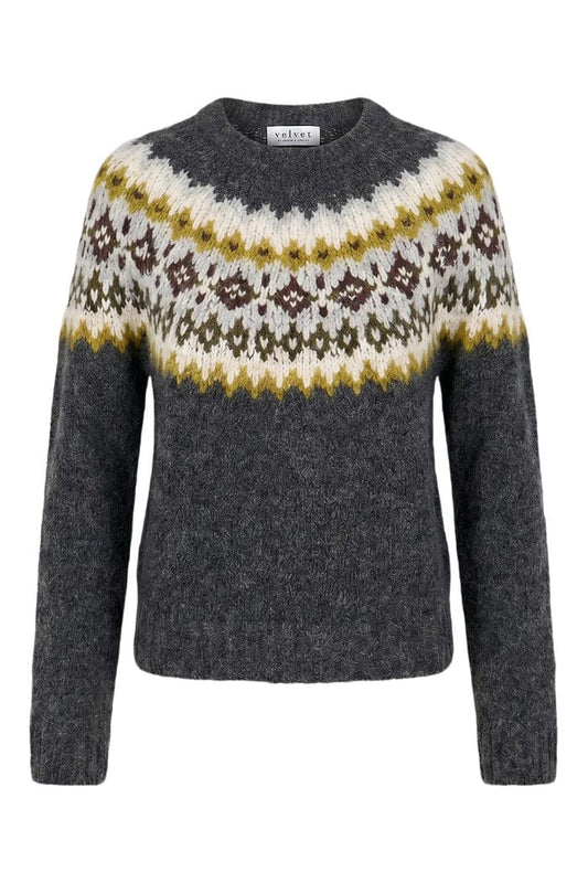 Velvet Knitwear Velvet - Edith sweater in multi fairisle