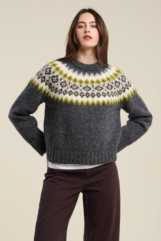 Velvet Knitwear Velvet - Edith sweater in multi fairisle