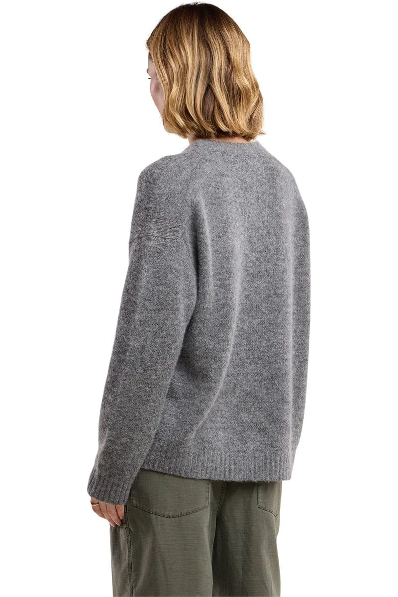 Velvet Knitwear Velvet - Lea Long Sleeve Cardigan in Medium Heather Grey