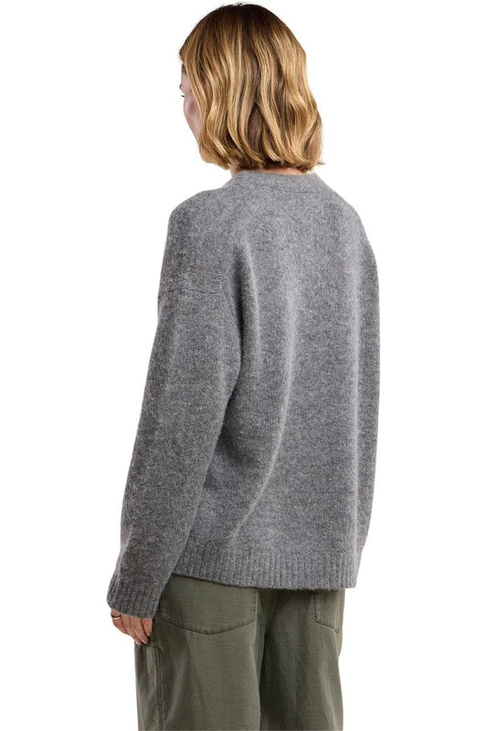Velvet Knitwear Velvet - Lea Long Sleeve Cardigan in Medium Heather Grey