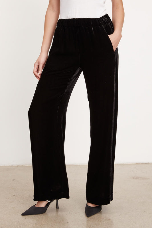 Velvet Pants Velvet - Frida Wide Leg Pant in Black