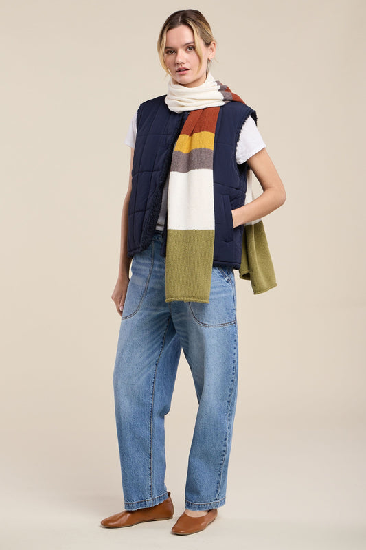 Velvet Scarves & Shawls OS Velvet - Jade Striped Scarf