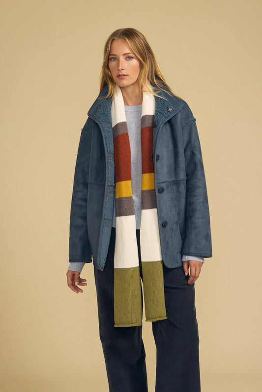 Velvet Scarves & Shawls OS Velvet - Jade Striped Scarf