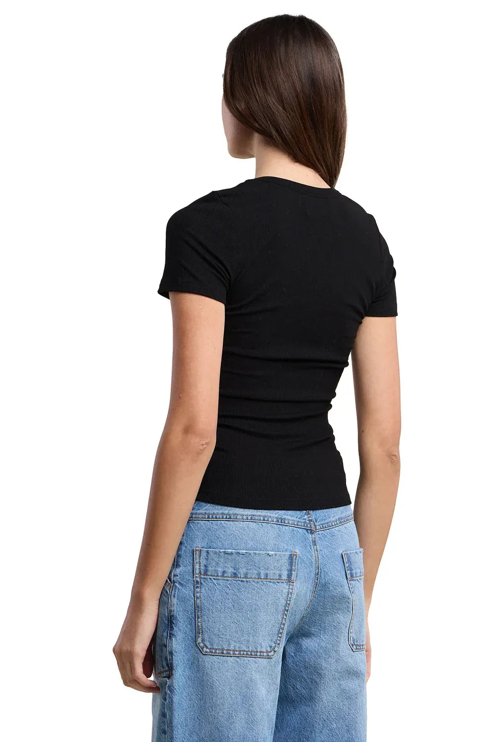 Velvet Shirts & Tops Velvet - Adley Short Sleeve Crewneck in Black