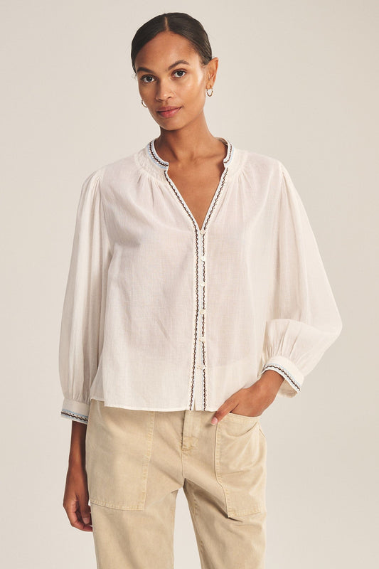 Velvet Shirts & Tops Velvet - Ariana top in cream