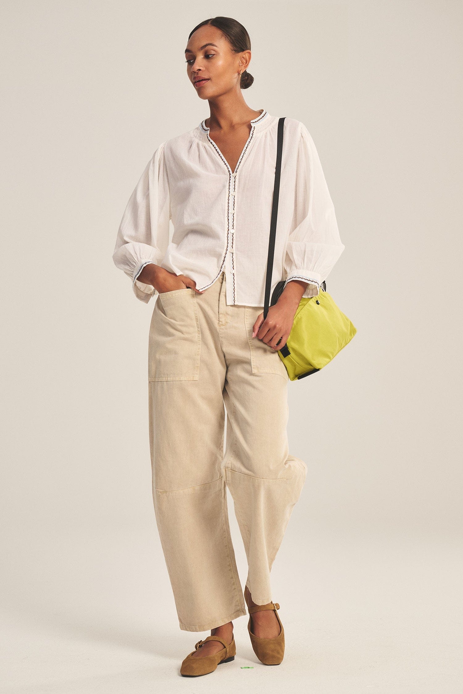 Velvet Shirts & Tops Velvet - Ariana top in cream