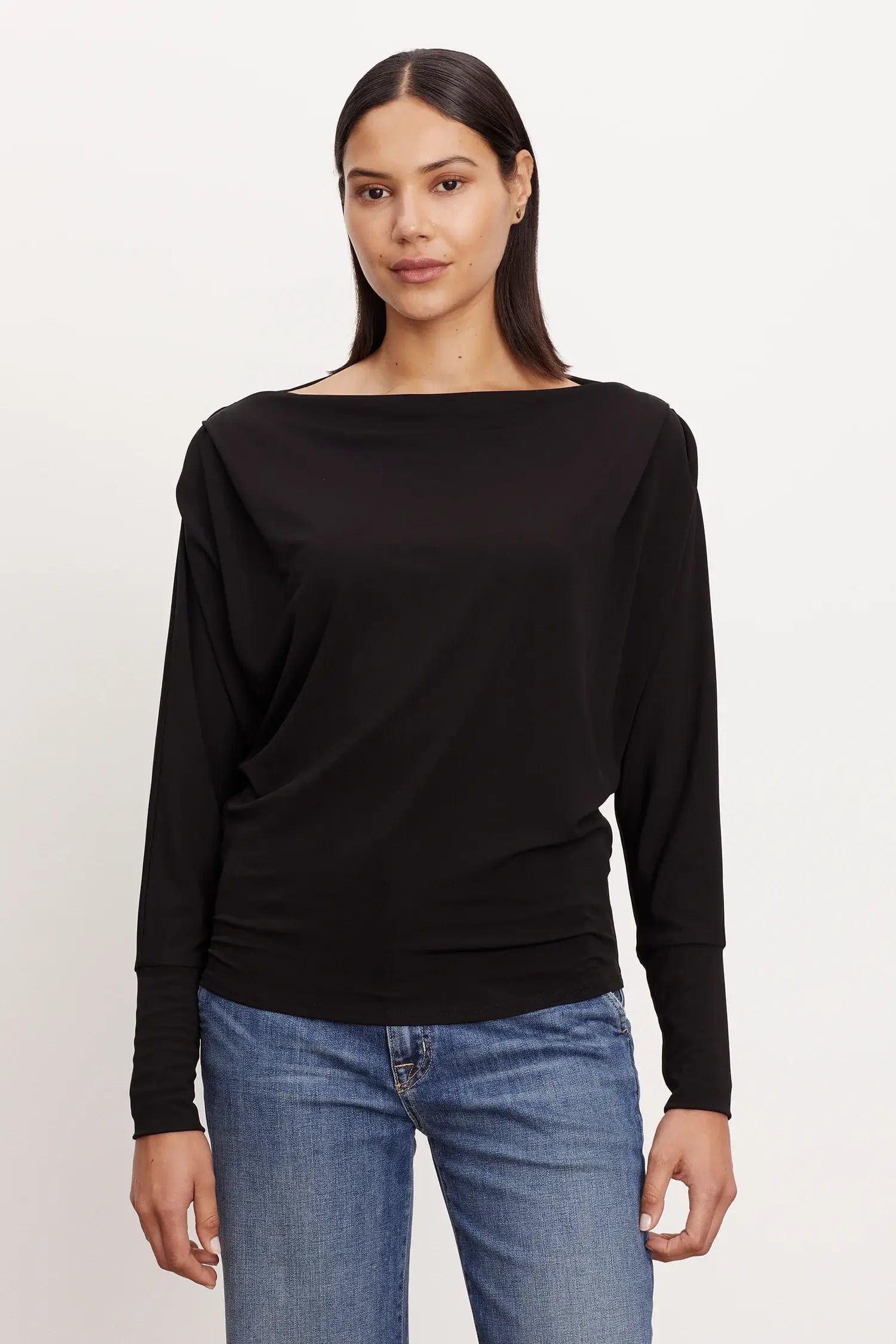 Velvet Shirts Velvet - Bess dolman top in Black