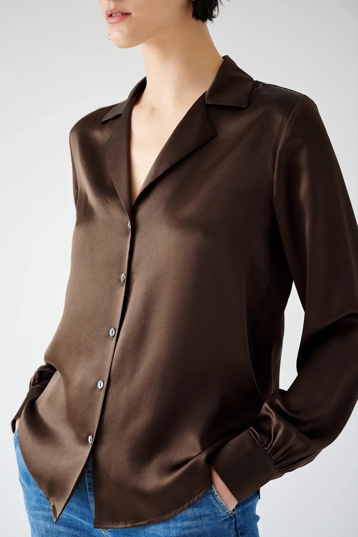 Velvet Shirts Velvet Jenny Graham - Soho Silk blouse in Chocolate
