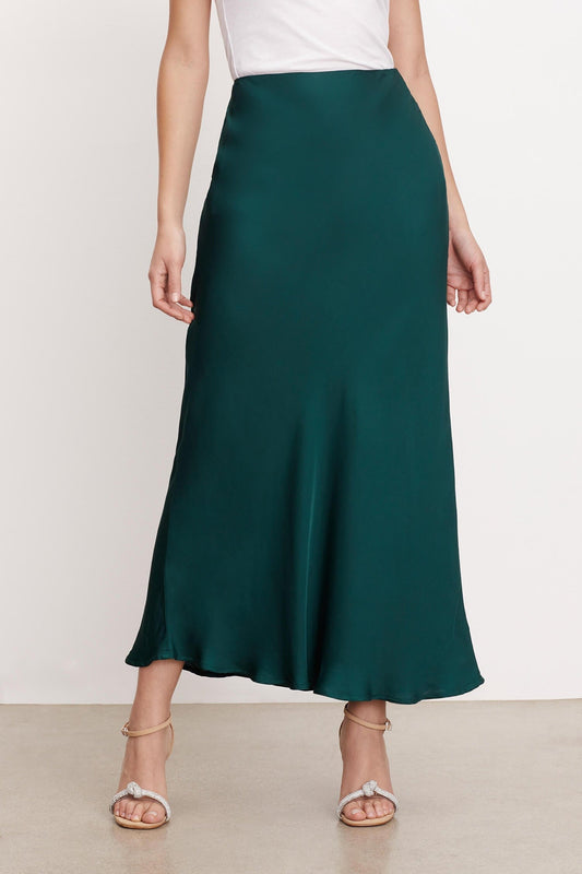 Velvet Skirts Velvet - Cadence Midi Skirt in Fern