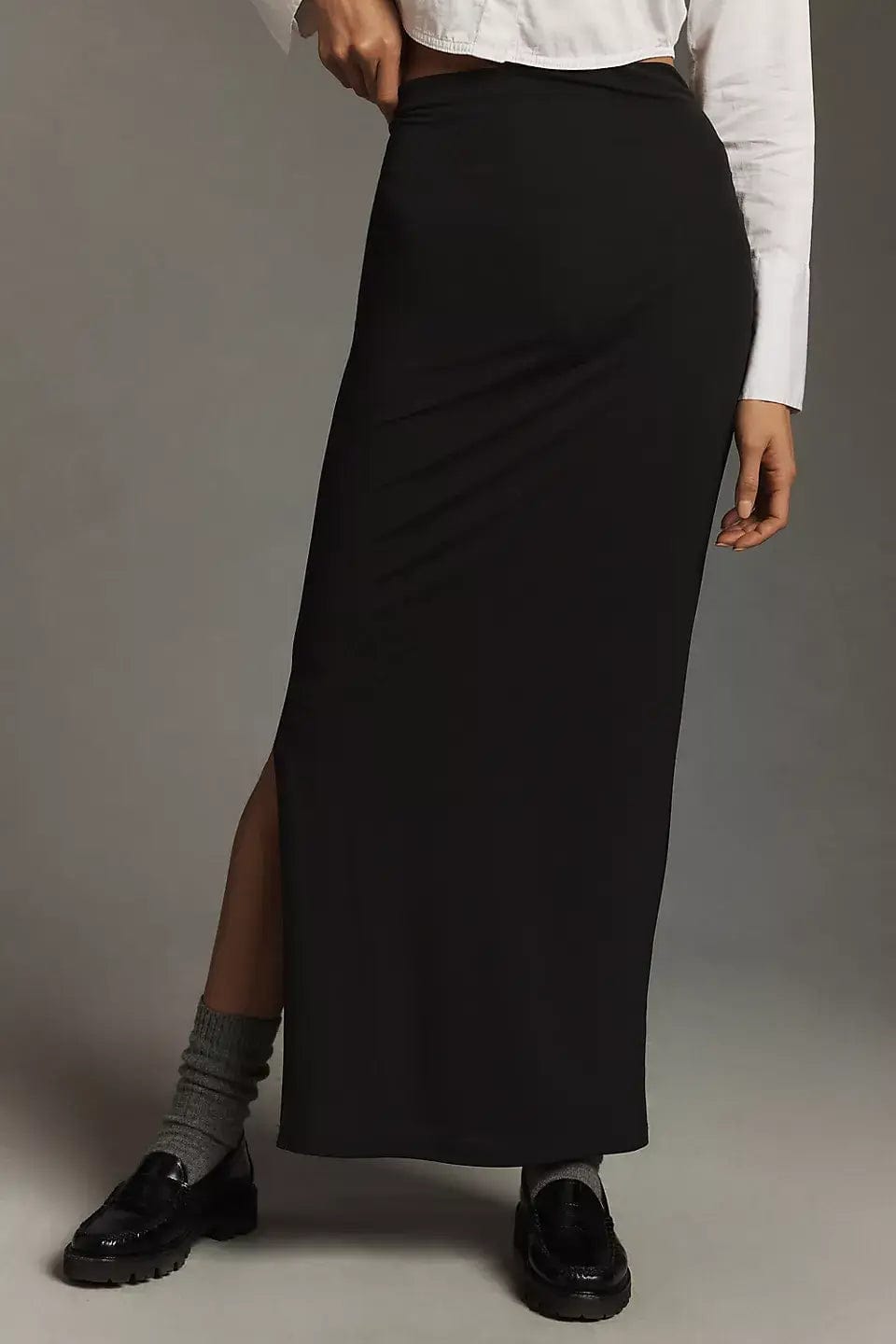 Velvet Skirts Velvet - Hilton Long Skirt in Black