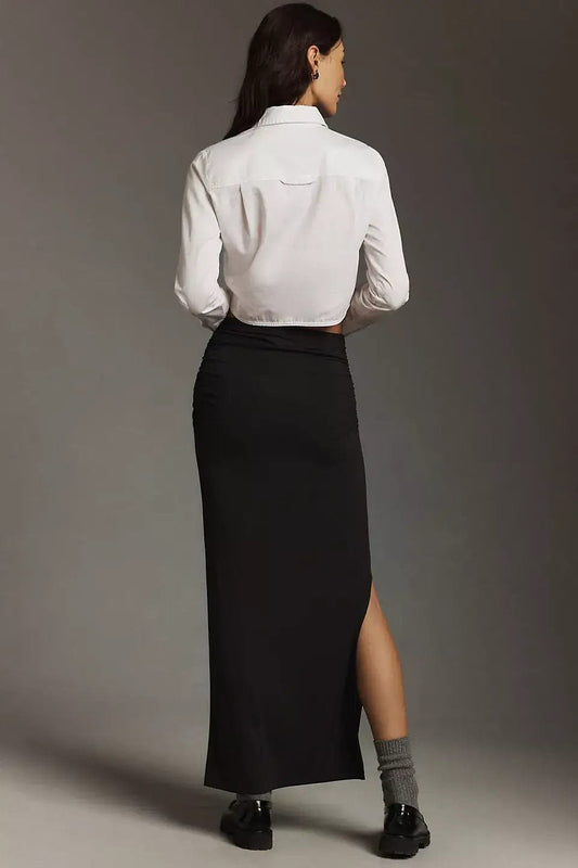 Velvet Skirts Velvet - Hilton Long Skirt in Black