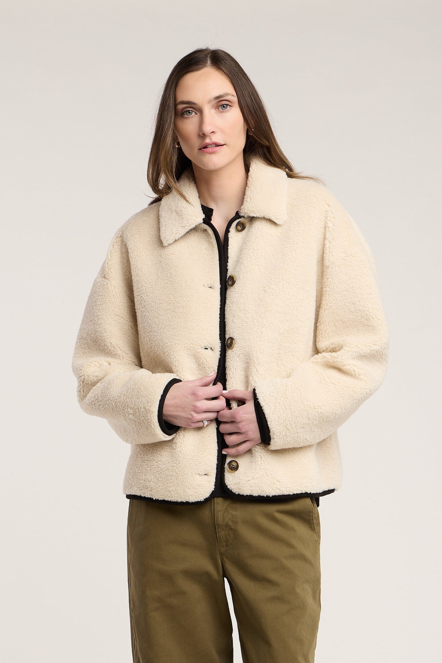 Velvet sweaters Velvet - Anika  jacket in Cream/black