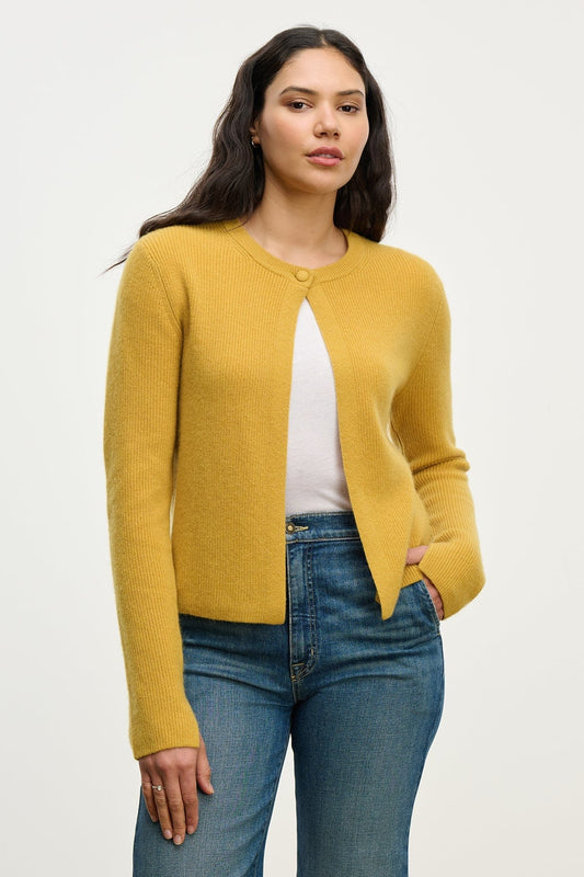 Velvet Sweaters Velvet - Tina Cardigan in Mustard