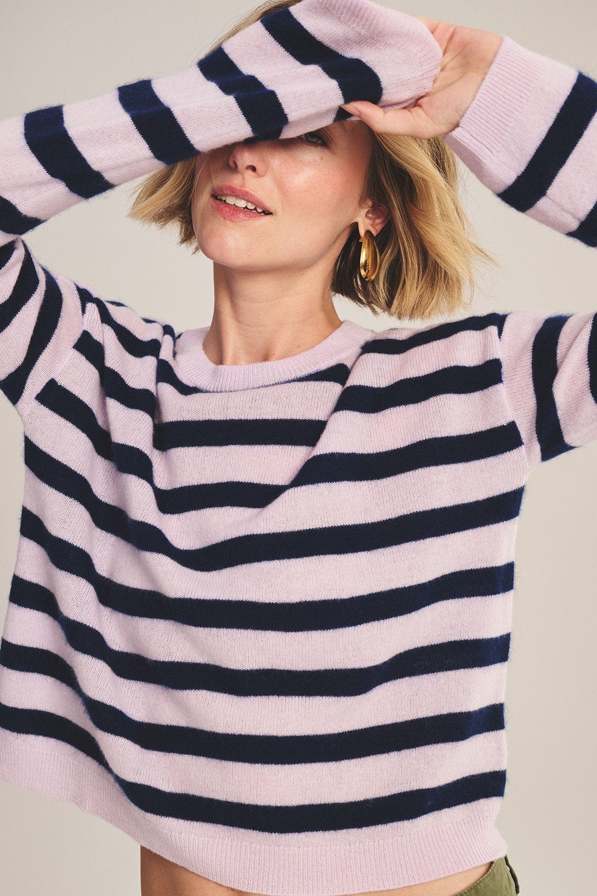 Velvet Tops Velvet - Agnese L/S crew sweater in lilac