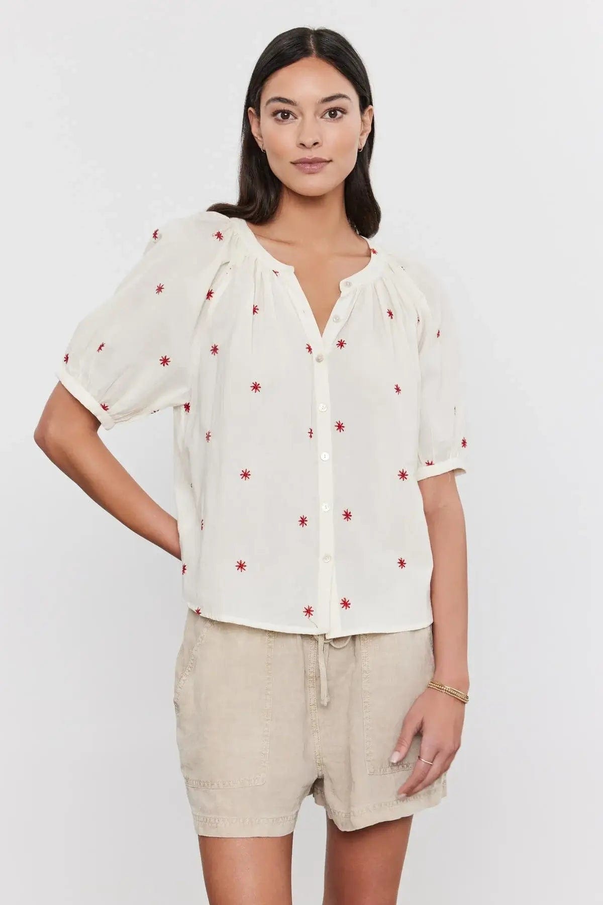 Velvet Tops Velvet - Amira top in Cream