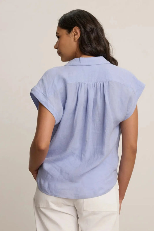 Velvet Tops Velvet - Elowen top in ceramic blue