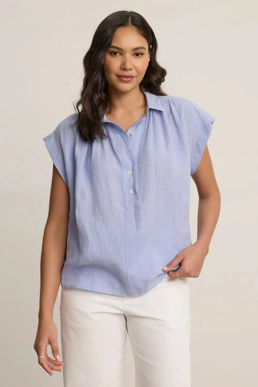 Velvet Tops Velvet - Elowen top in ceramic blue