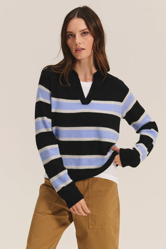 Velvet Tops Velvet - Everlake sweater polo in multi blue