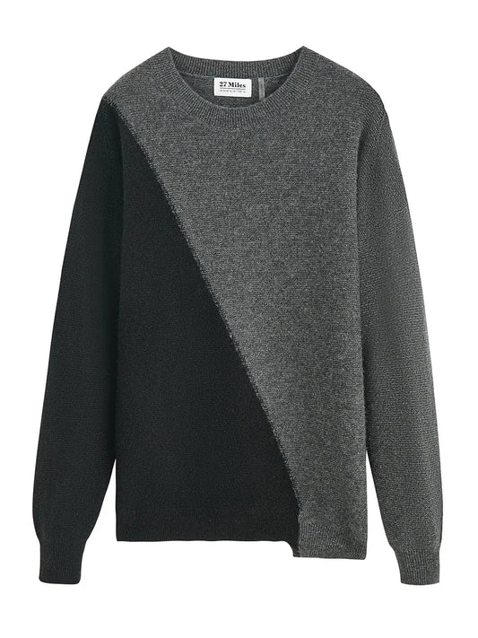 27 Miles Malibu Sweaters 27 Miles Jazz Sweater in Black /Gray color Asym block