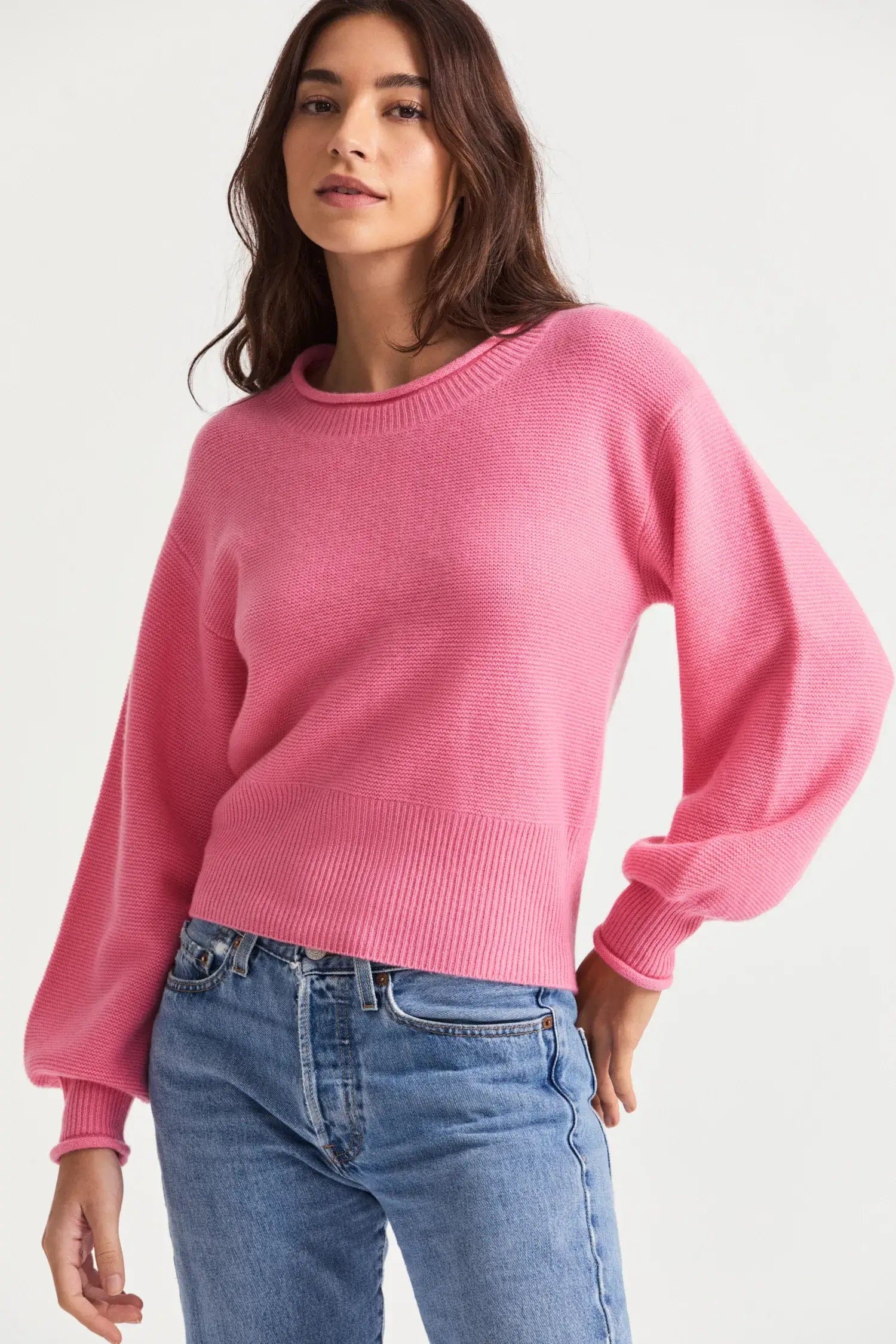 Love Shack Fancy - Emelita Sweater in Pink - women's cotton sweater –  Basicality