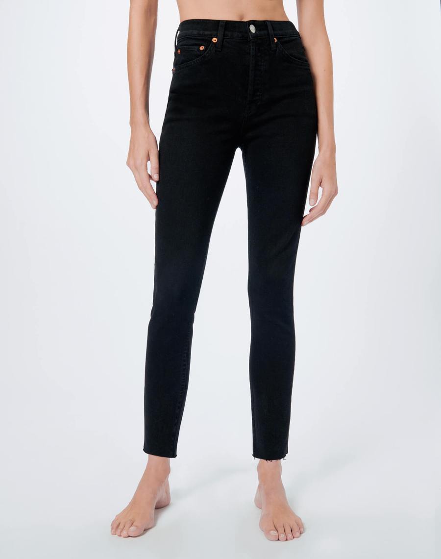 RE/DONE Jeans 24 RE/DONE Comfort Stretch High Rise Ankle Crop in Black