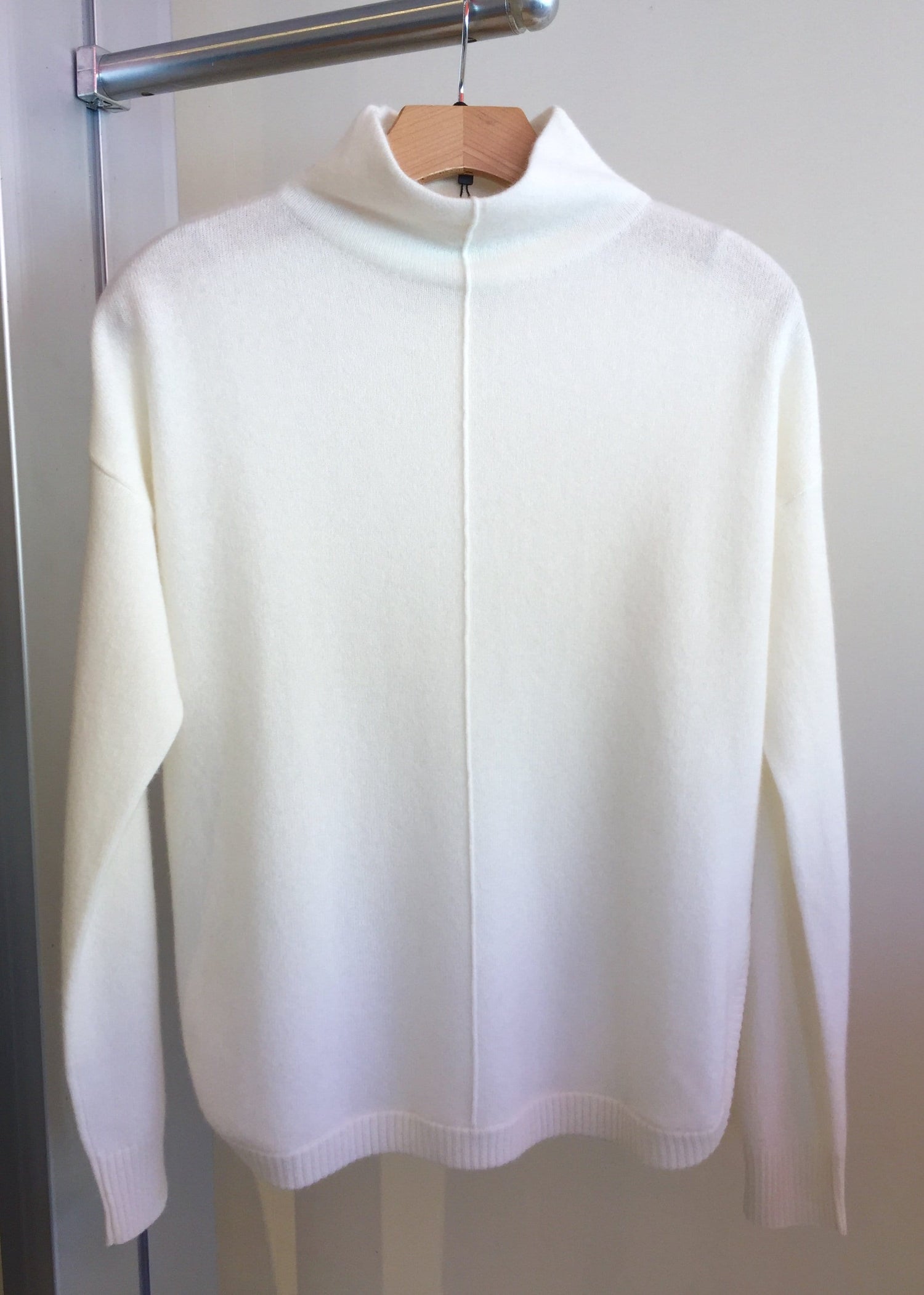 Repeat Cashmere cream mock neck sweater