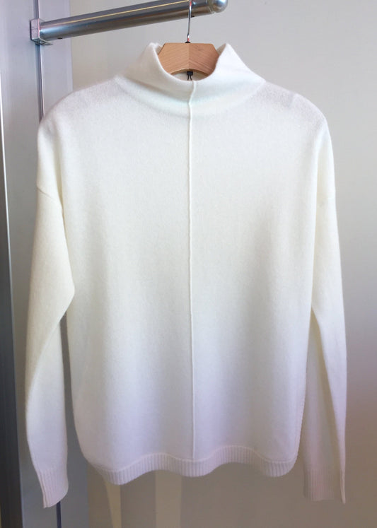 Repeat Cashmere cream mock neck sweater