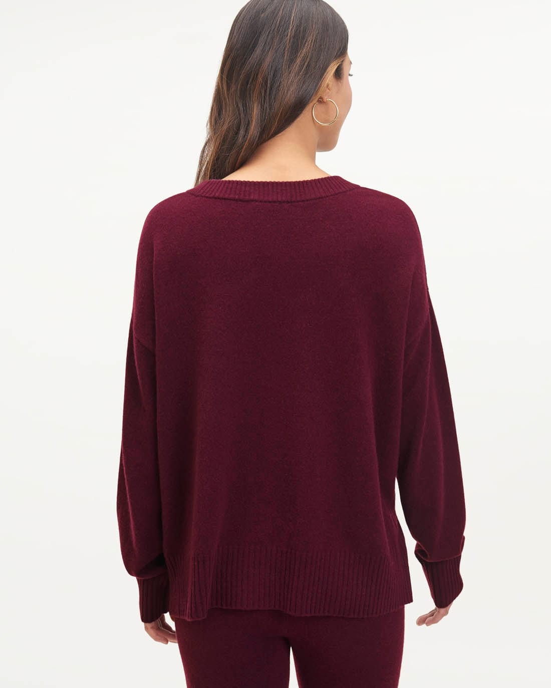 splendid Sweatshirt Splendid Melissa Cashmere Sweater in Black Cherry