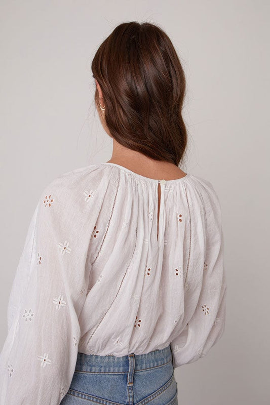 Velvet Shirts Velvet Yara Top in White