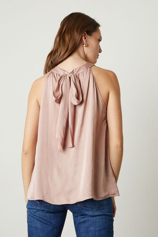 Velvet Tops Velvet Crystal Halter Top in rosegold